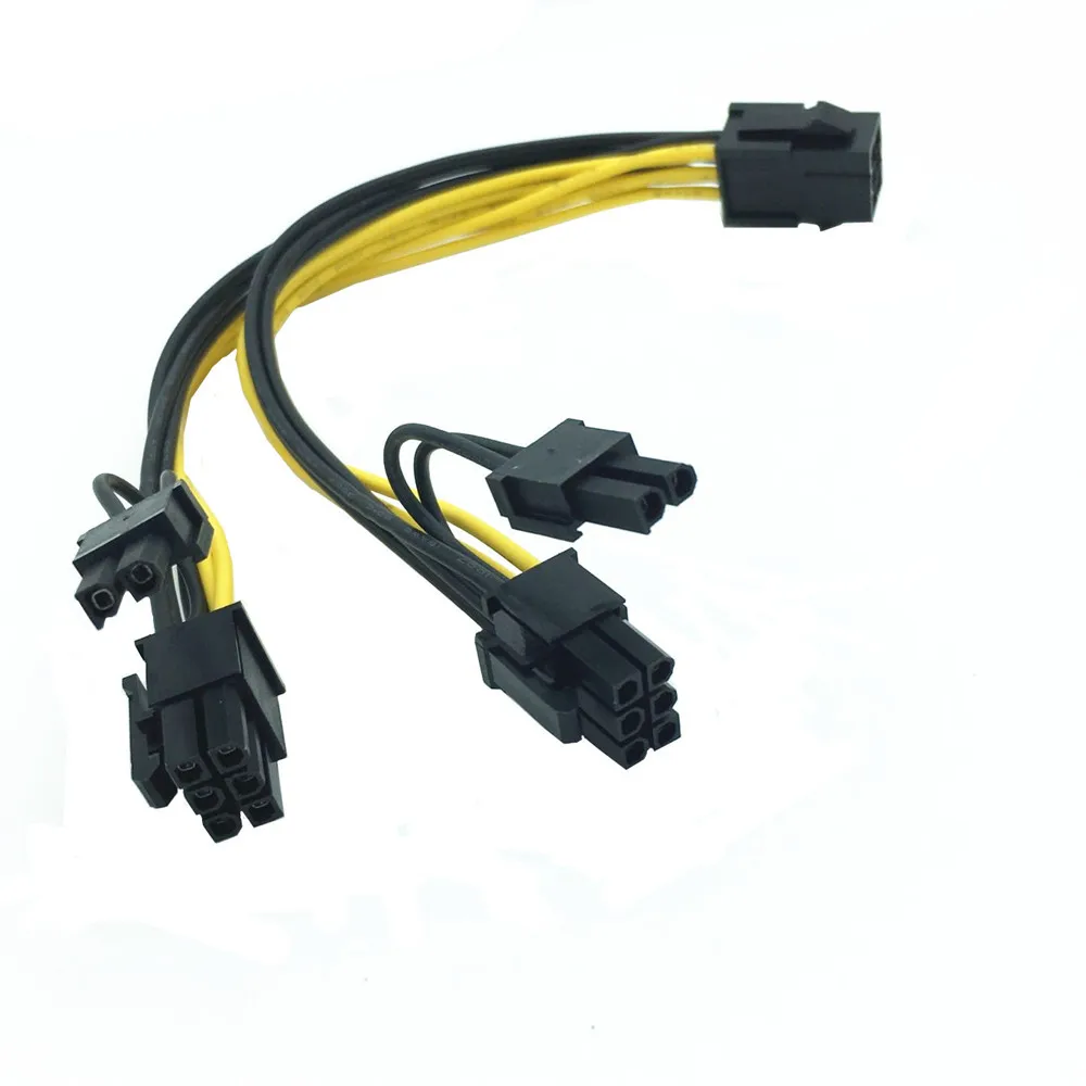 6 Pin to Dual PCIe 8 Pin (6+2) Graphics Card PCI Express Power Adapter GPU VGA Extension Cable Mining Card Power Cable