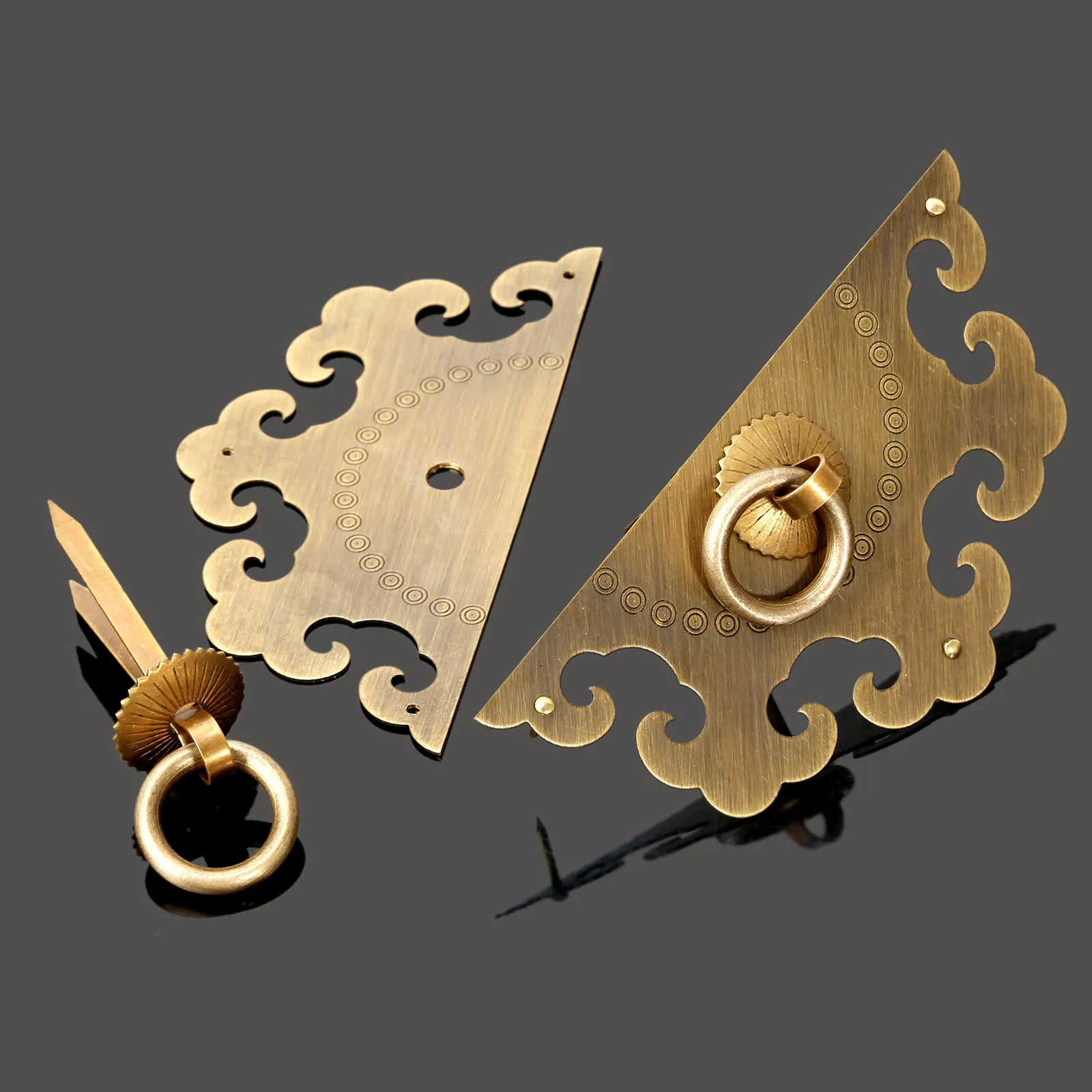 Antique Furniture Fittings Brass Hardware Vintage Chinese Cabinet Face Plate Set Door Cupboard Pull Handle Knobs for Furniture Antique Furniture Fittings Brass Hardware Vintage Chinese Cabinet Face Plate Set Door Cupboard Pull Handle Knobs for Furniture
