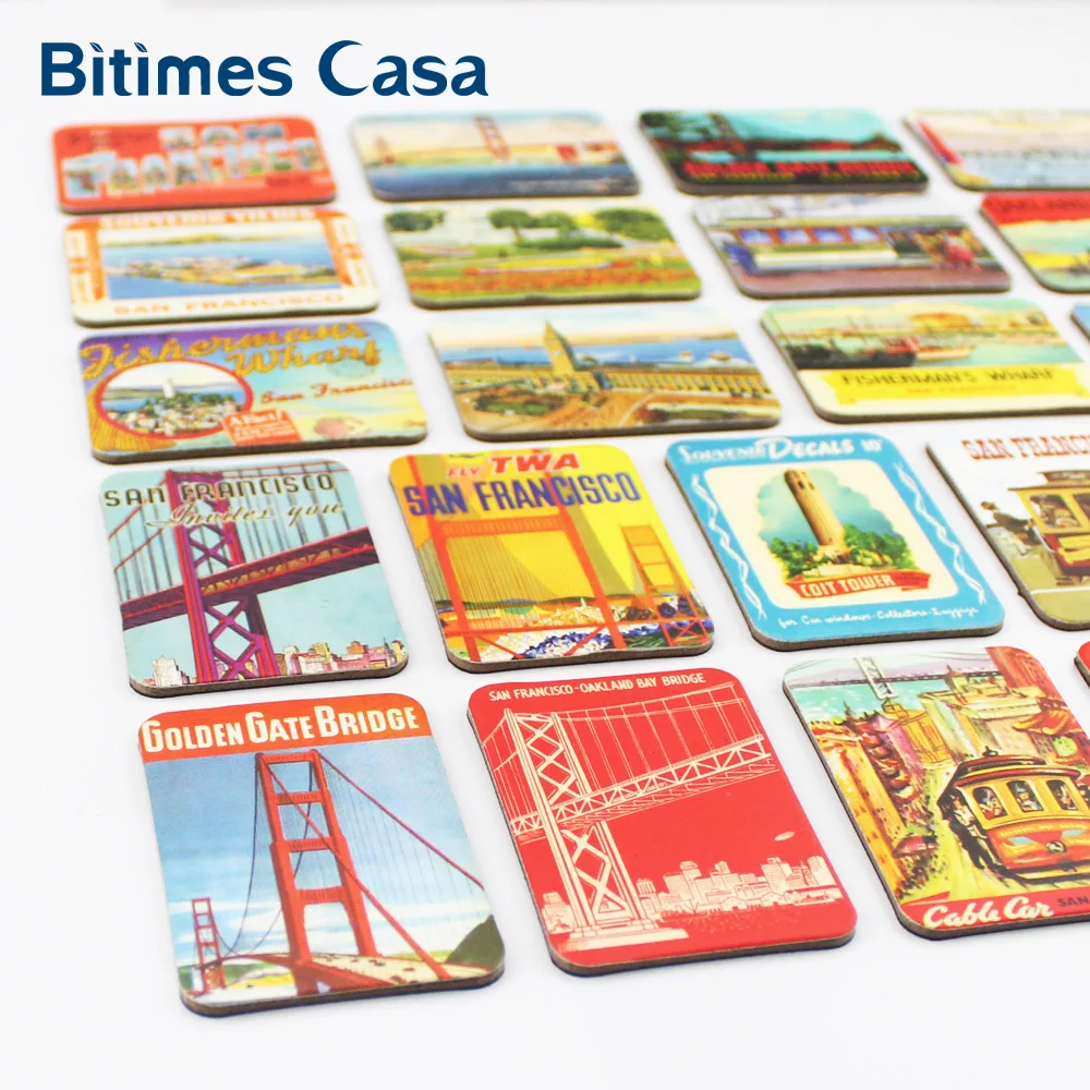 Набор магнитов для холодильника Bitimes 24 шт. сувениры Золотые ворота мост домашний
