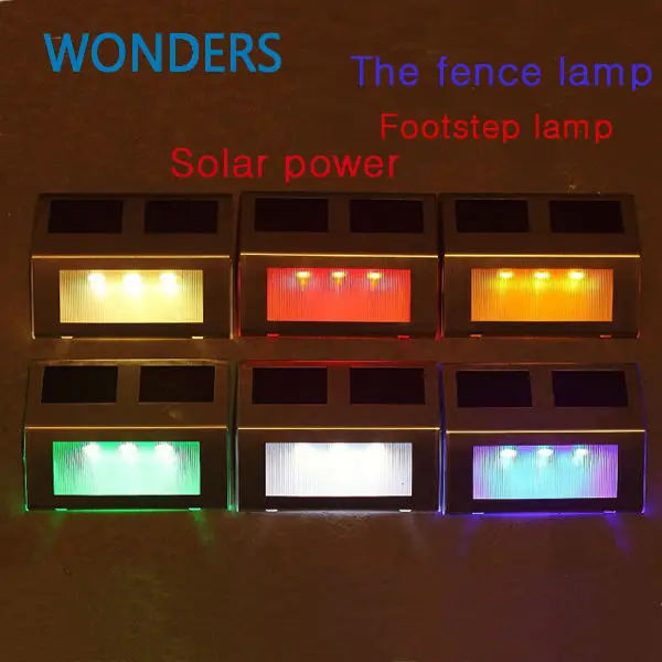 Alloy Solar Power Bright Light Step Stairs Pathway Deck Garden Lamp With 3 LED(China