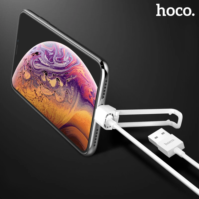 Держатель USB кабеля HOCO 2 в 1 складной держатель для iPhone 11 Pro X XS MAX XR 8 7 кабель быстрой