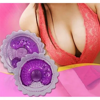 

2017 New 1Pair Vibrating nipple massagers tool breast Petals Massager Pleasure Cup Nipple Pads Breast Cups Nipple Toy Hot Sale