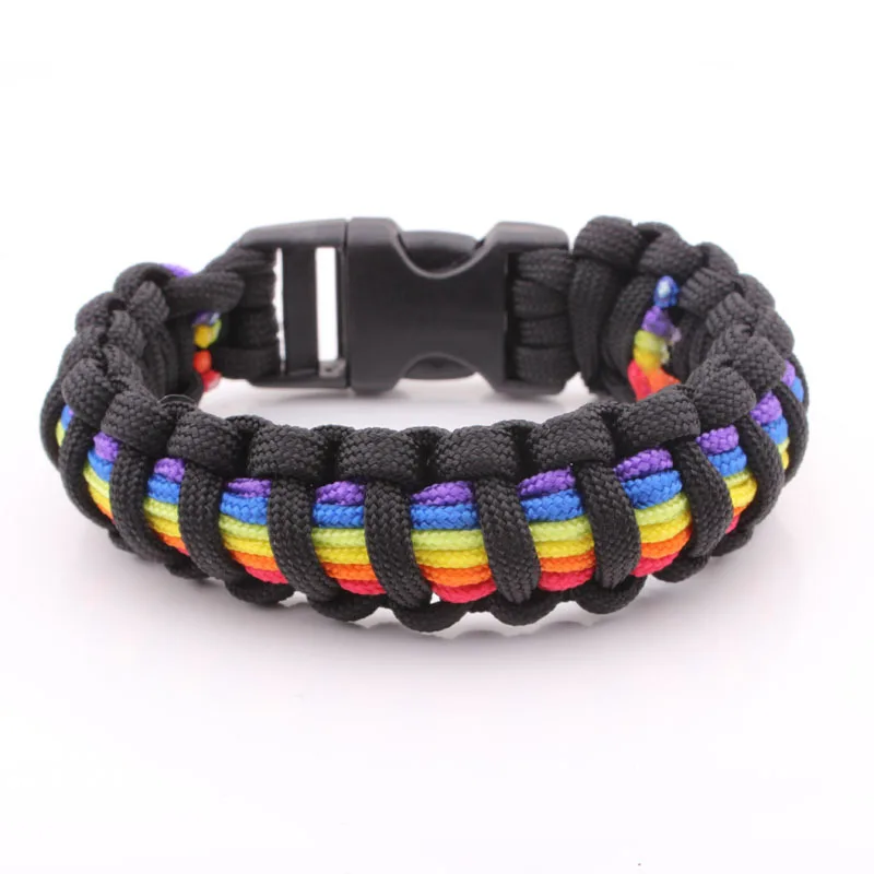 

Rainbow Stripe Paracord Bracelet (custom size)