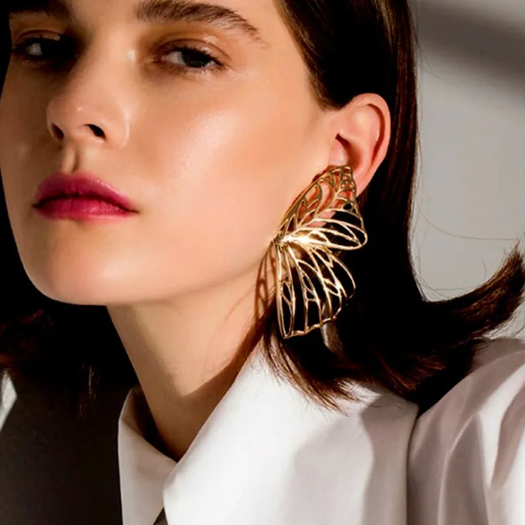 

Jewelry alloy exaggerated creative personality Earrings hollow butterfly pattern Earrings Ms exaggerated Earrings