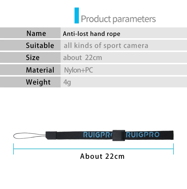 Ruigpro регулируемый ручной ремешок на запястье прочный нейлоновый пластиковый материал ручной ремешок подходит для GoPro HERO7 6 5 4/3+/для Xiaoyi