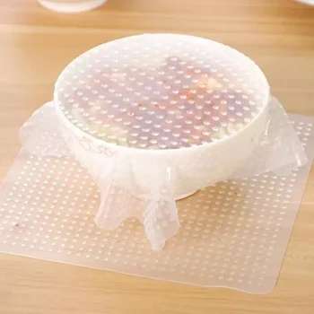 Emballage hygiénique pour conserver les aliments, 1 pièce, en Silicone réutilisable, couvercle sous vide, couvercle extensible 10x10cm 1
