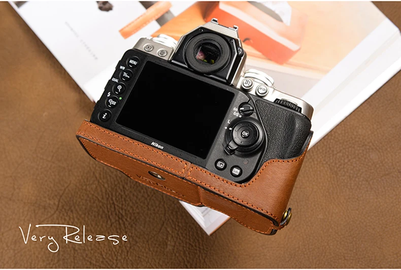 camera case AYdgcam Handmade Genuine Leather Camera case Half Body For Nikon DF Camera Bag Bottom Cover Handle Vintage Case camera and lens backpack