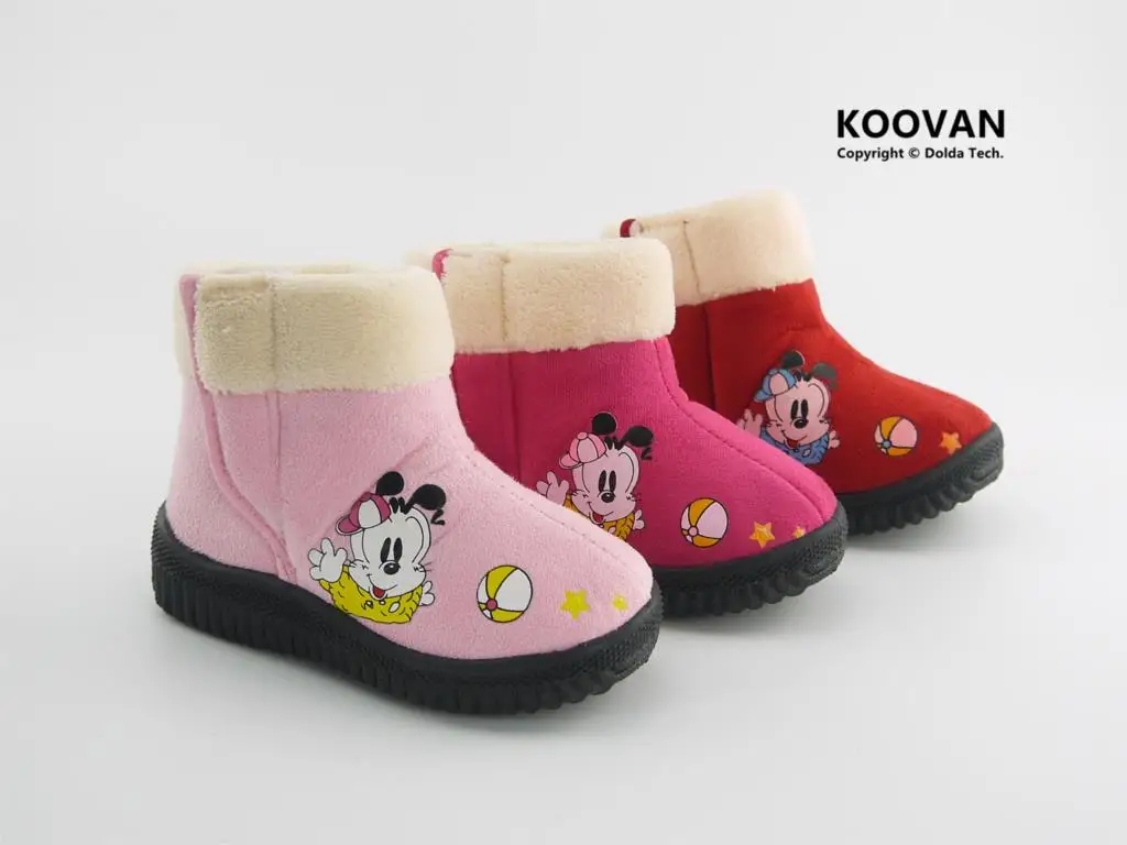 Koovan детские сапоги стиль девочка-принцесса теплые зимние сапоги собака средний хлопок-мягкий обувь Дети Детская обувь
