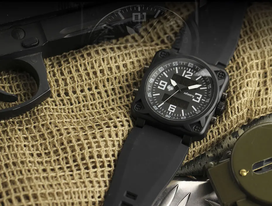 Армейские часы для мужчин, Цифровые кварцевые часы для мужчин s, лучший бренд класса люкс, квадратный армейский тактический черный силиконовый Relogio Masculino