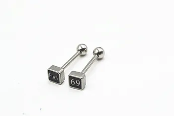 

LOT50pcs Titanium Surgical Steel Tongue Ring Bar Nipple Barbells Body Piercing 14G~1.6mm NEW Arrived