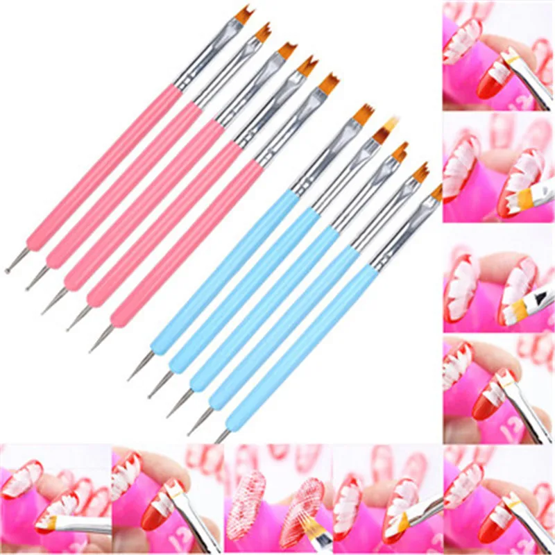 5PC nail dotting tool pen brush Nail Art UV Gel Polish Design Dot