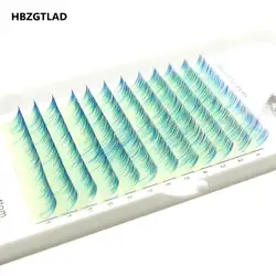 HBZGTLAD абсолютно новый C/D curl 0,07/0,1 мм 8-15 мм накладные ресницы желтый + синий ресницы индивидуальные цветные ресницы искусственные ресницы
