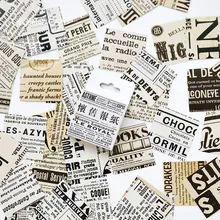 Ensemble d'autocollants adhésifs décoratifs créatifs Vintage vieux journal, étiquette décorative pour journal intime, emballage de boîte, DIY bricolage
