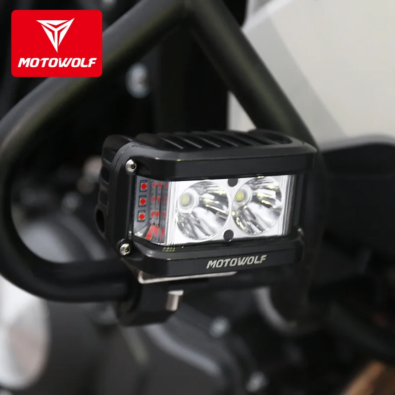 MOTOWOLF 12 v-72 v 20W Светодиодный точечный светильник мотоцикла ATV Лодка внедорожных Водонепроницаемый головной светильник с выключателем и кронштейн для Honda Yamaha