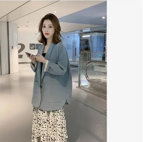 

Casual Solid Single-breasted 2019 Women Jacket Blazer Notched Collar Female Suits Coat Elegant Work Business Outwear LJ543 DV781