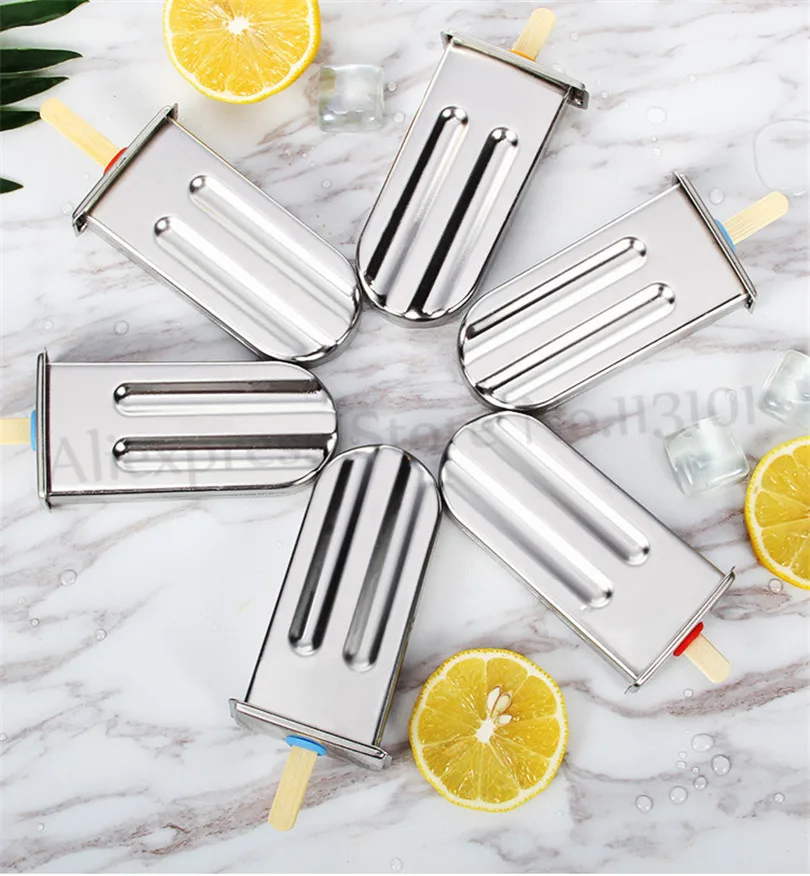 10pcs/Batch DIY Stainless Steel Ice Cream Popsicle Mold Summer Ice Pops Maker Moulds Stick Holders More Options 3
