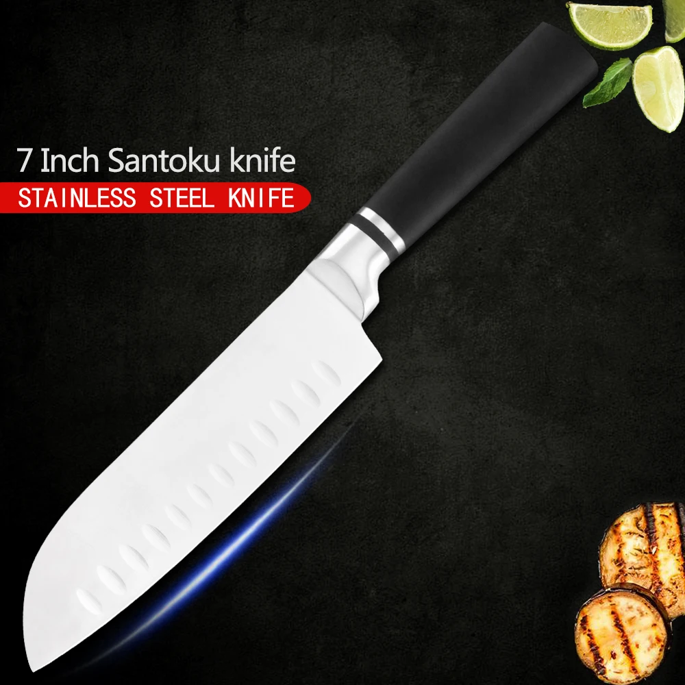 Кухонные ножи из нержавеющей стали набор кухонных ножей Santoku для нарезки хлеба и