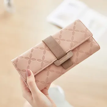 

Fashion women's wallet long multi-function solid solid color printing long wallet personality Женский кошелек бумажник 2020 New