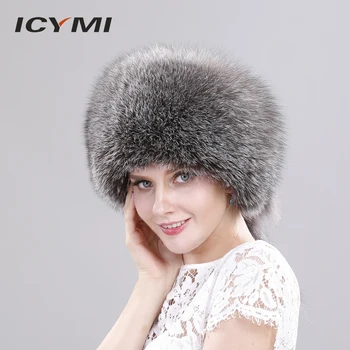 

ICYMI Winter Cap Real Fox Fur Winter Hats Bombers For Women Luxury Trapper Hat Caps Russian Genuine Fox Fur With Rabbit Fur Top