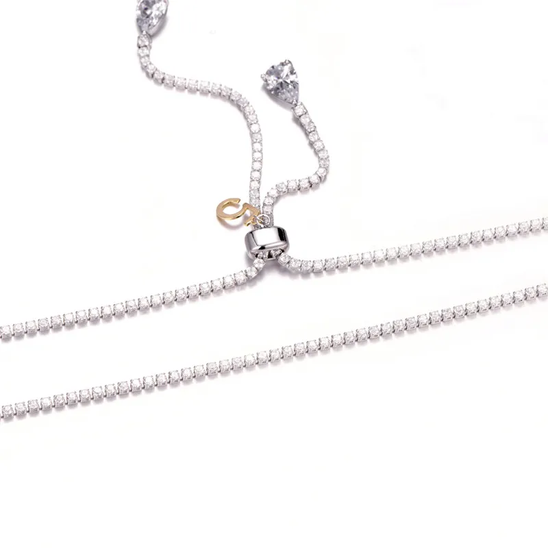 Женское ожерелье с подвеской в виде капли воды фианитом|chain necklace|drop necklacenecklace drop |
