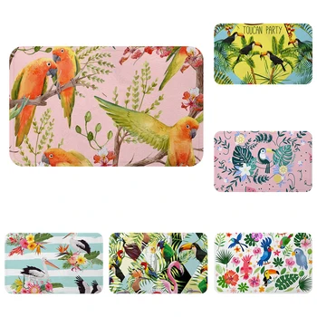 

Tropical Plants Birds Toucan Art Cool Mat Bath Carpet Anti-Slip Mats Room Car Floor Bar Rugs Door Home Decor Gift
