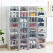 33*24*13 см многоцветный пластик прозрачный флип Ящик Тип Коробка для хранения обуви гостиная Sundry чехол товары для дома