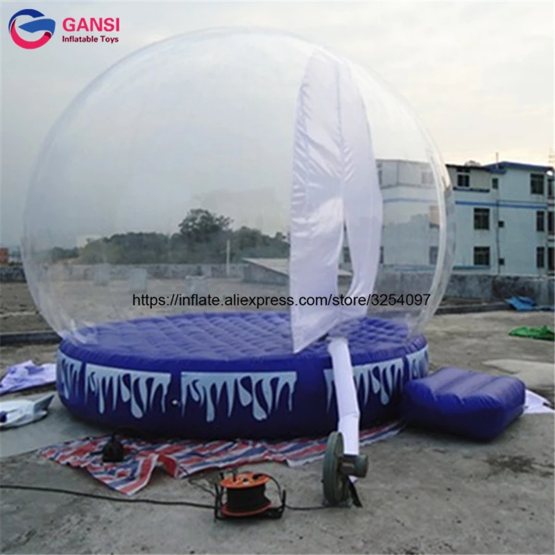 3m diameter inflatable snow globe for christmas decoration promotional PVC high quality inflatable snow ball for sale for photo