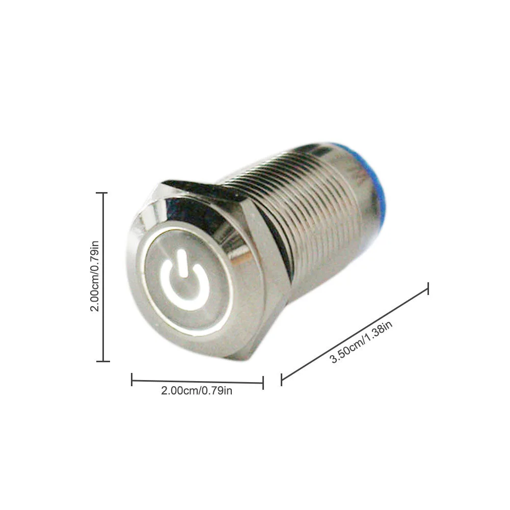 1 шт покрытые серебром Водонепроницаемый Нержавеющая сталь металлическая кнопка переключатель с светодиодный свет 12 V 24 V красного, синего, зеленого и желтого цвета самоблокирующийся