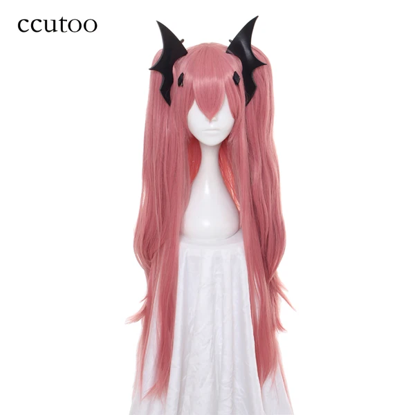 Ccutoo последний Серафим Krul Tepes 100 см длинные прямые Розовые синтетические волосы косплей парики+ чип хвосты+ головные уборы - Цвет: Розовый