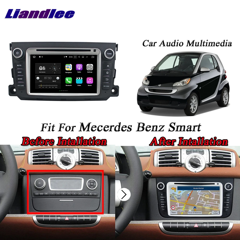 Liandlee Car Android System For Mecerdes Benz Smart Radio CD DVD Player GPS Navi MAP Navigation HD Wifi BT TV Screen Multimedia