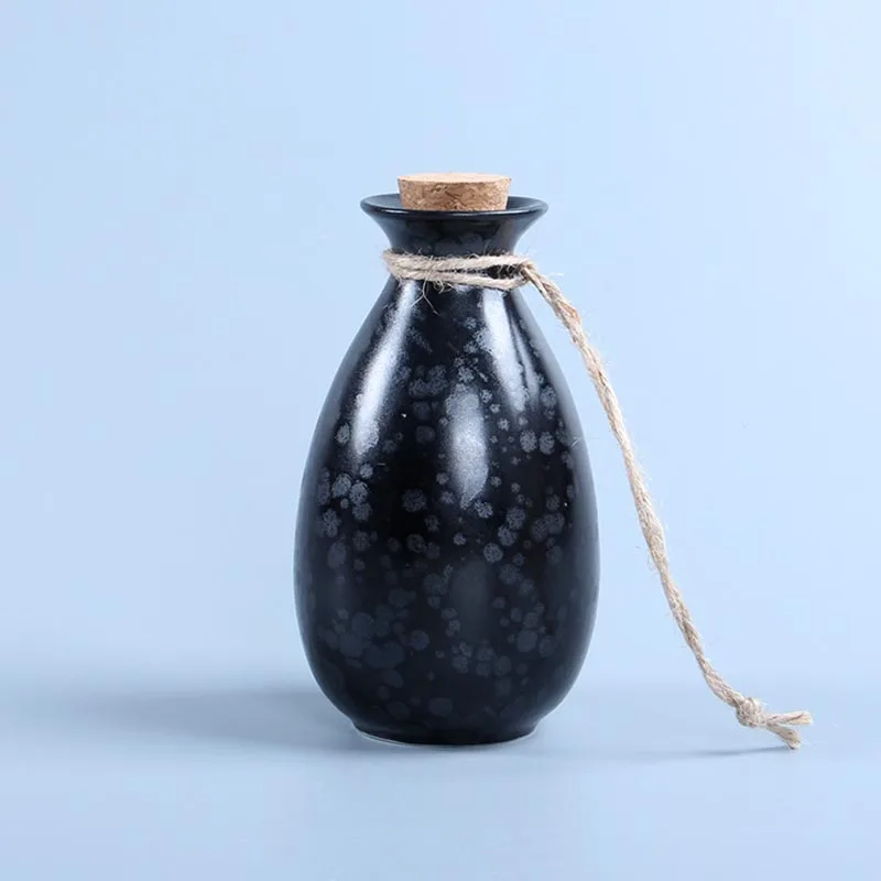 5 шт. черный Zen японский стиль набор для вина винтажные керамические фляги чашки