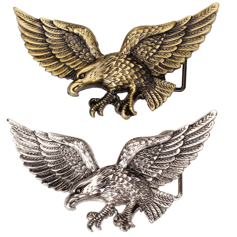 Повседневный мужской ремень с золотым летающим орлом металлический hawk