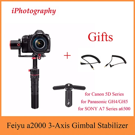 Feiyu Tech Feiyu a2000 3-осевой карданный стабилизатор для Canon 5D серии, для SONY A7 серии a6500, для цифрового фотоаппарата Panasonic GH4/GH5+ кабель L1+ C3 - Цвет: Feiyu a2000 Gimbal