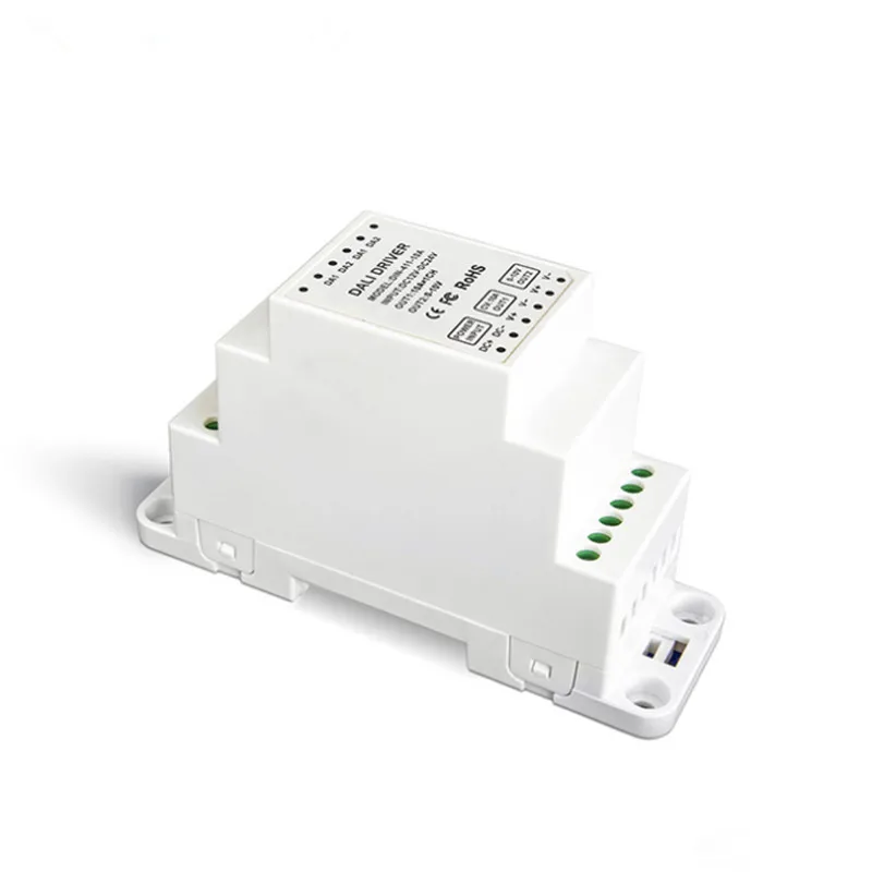 

LTECH DIN-411-12A DC12V-24V input CV DALI Dimming Driver Push Dim(DIN rail/Screw dual-use);12A*1CH 0-10V/CH output