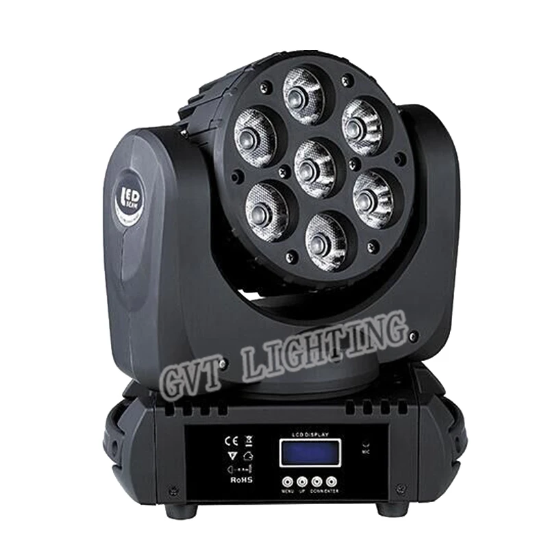 7x12 Вт CREE RGBW 4 в 1 светодиодный луч движущийся головной свет DMX512 9/16 каналов