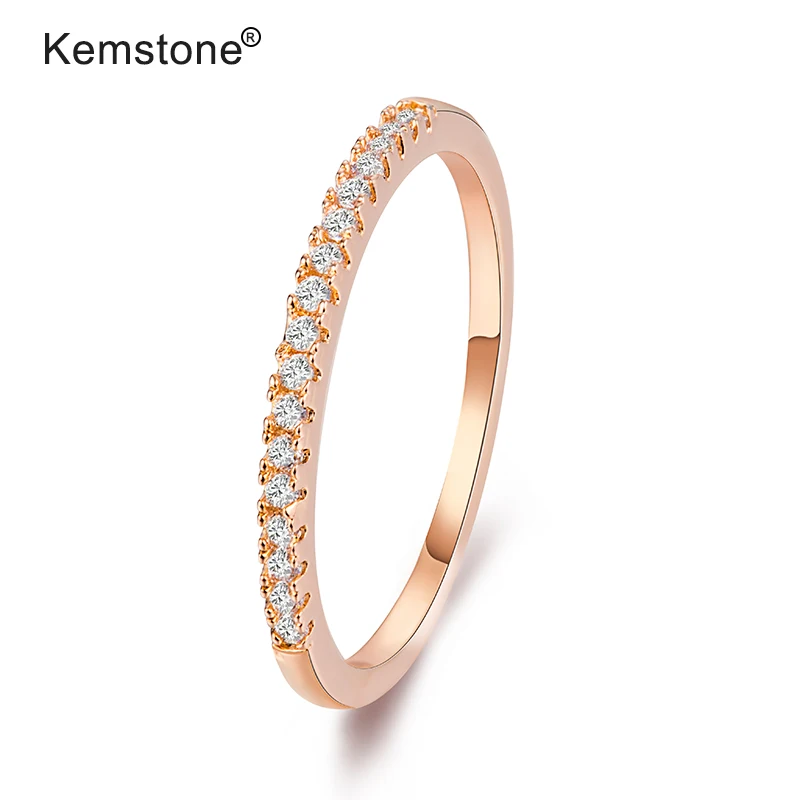 

Kemstone Rose Gold Color Copper Alloy Zircon Gearwheel Simple Ring Women Jewelry Gift