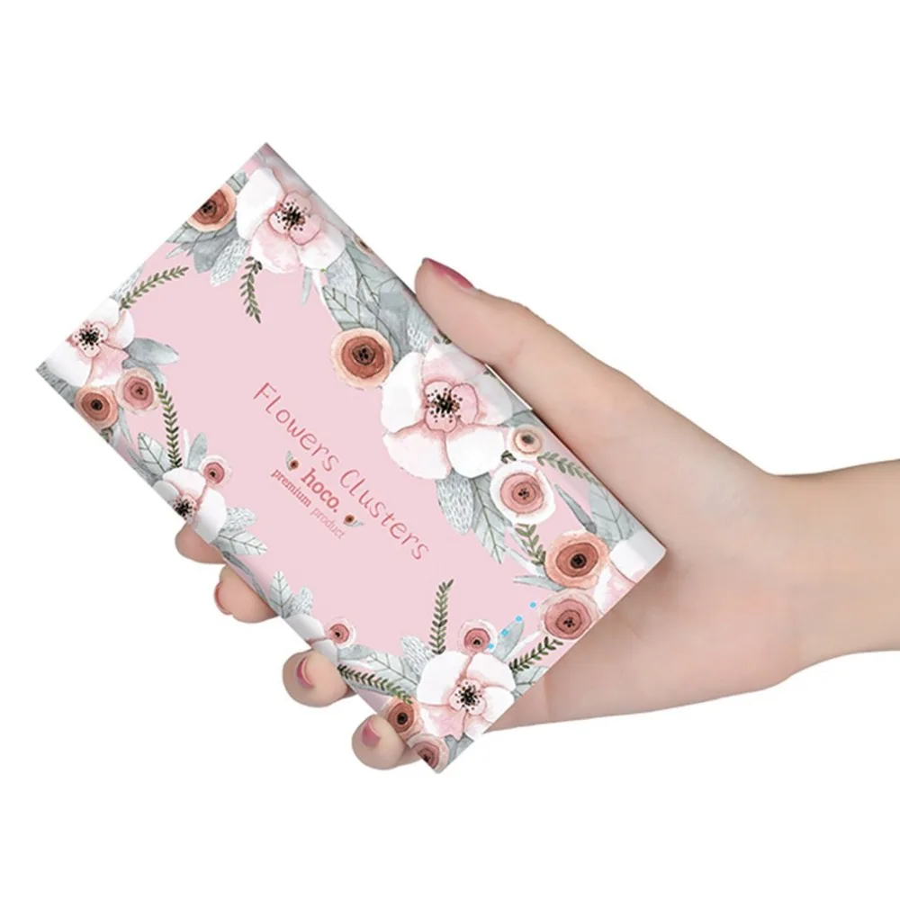 HOCO Power Bank 13000 mah portable External Battery powerbank floral Printed Dual USB Charger power supply for mobile phones