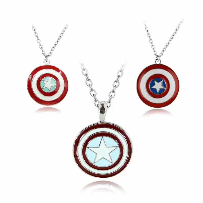 

Hot The Avengers Captain America Alloy Pendent Necklace Marvel Superhero High Quality Gift For Fans Movie Jewelry Free Shipping