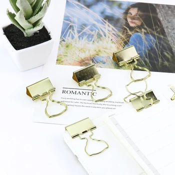 

TUTU 6 Pcs/box Gold Metal Paper Clips trophy Paper Documents Organizer Binder Clip School Office Supply Accessories H0238