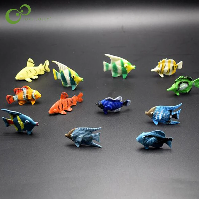 12pcs/lot Mini Tropical Marine Fish Simulation Ornamental Fish Model