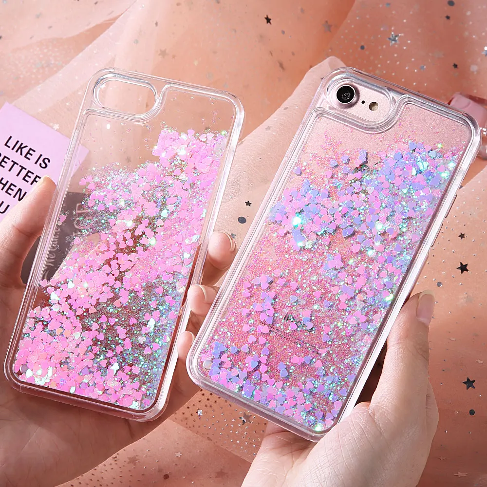 

JASTER Quicksand Case For iphone 5 5s SE 7 6 s Plus Case Cute Sequins Glitter Plastic Back Cover For iphone 7 6s 5 4s Cases