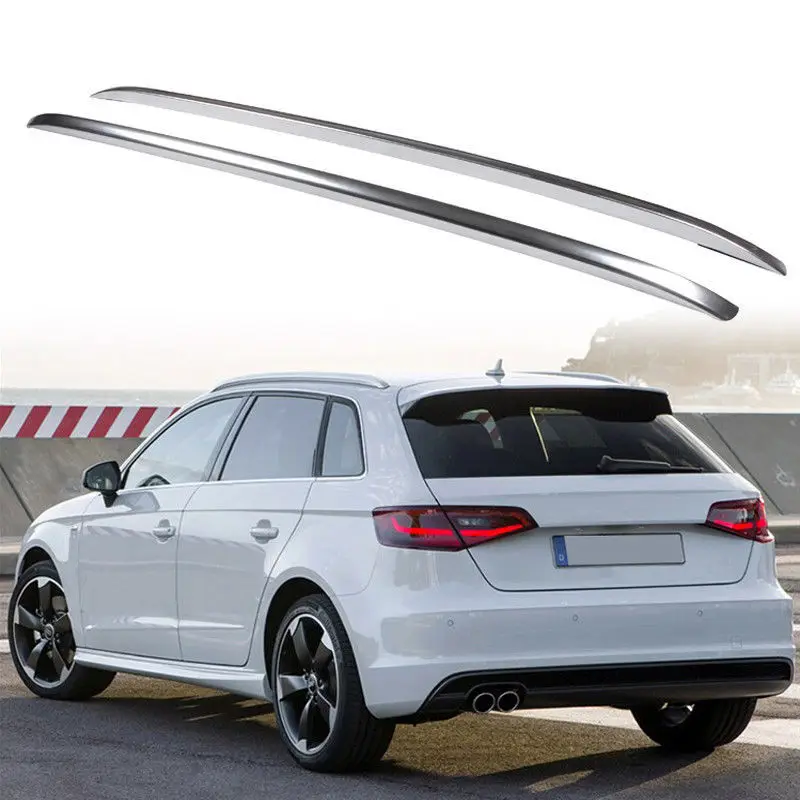 Decorative Silver Top Roof Rack Rails Side Bars Fit for Audi A3 Hatchback 2013 2018in Roof