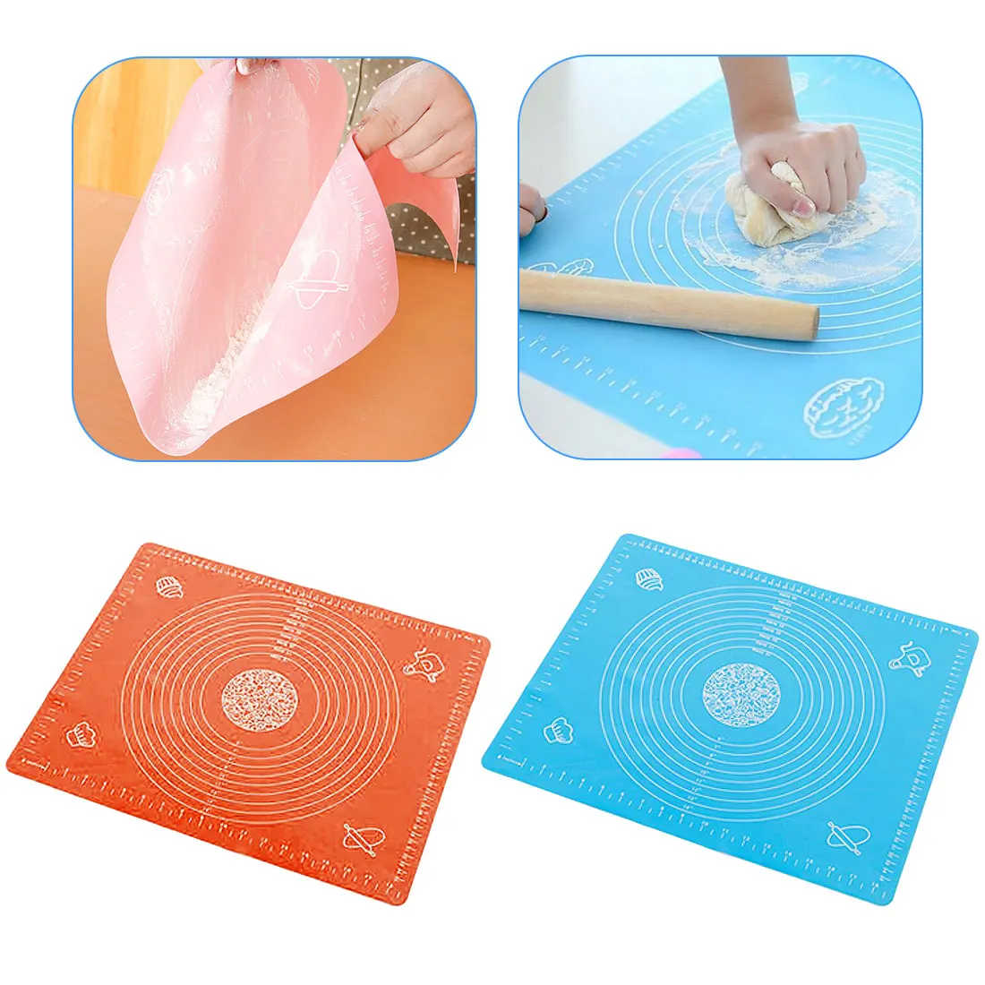 Nonstick Silicone Baking Mat for Oven Scale Rolling Dough Mat Baking