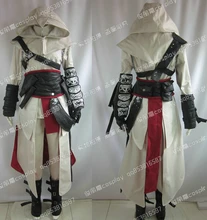 Hot Anime High Quality Custom Made Assassins Creed 2 II White Cosplay Costume Ezio Uniform Suit Any Size Free Shipping NEW