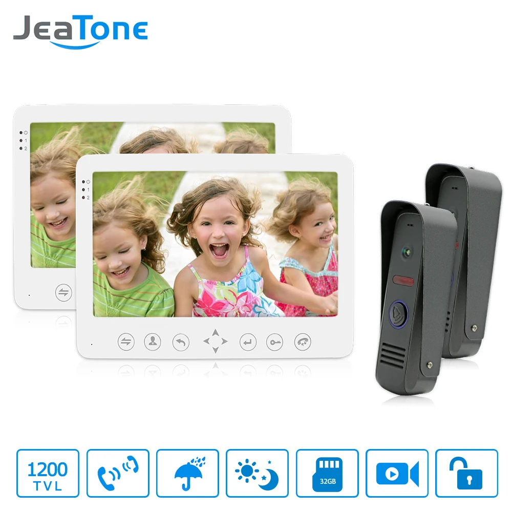 JeaTone Video Door Phone Intercom camera video doorbell IR Night Vision Outdoor Camera Dual-way Intercom Monitor System