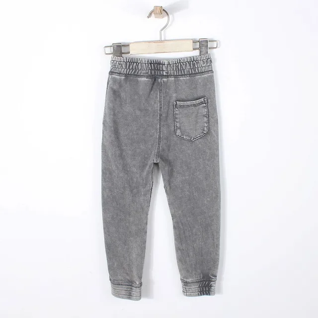 Baby Boys Pencil Sports Pants Spring New Water Washing Jogging Pants Children Elastic Soft Jeans For Kids Fashion Bike Pants 3