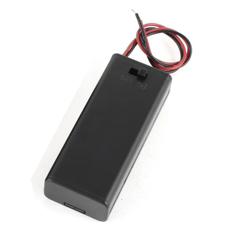 

2 x 2 x AAA 3 V Battery Holder Case Box Wire ON / OFF Switch m Cover