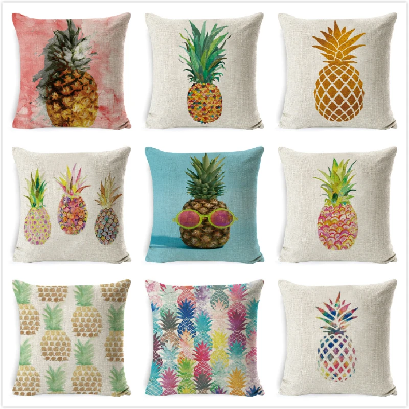 

Pineapple Fruit Pattern Cushion Cover Polyester Throw Pillow Case Car Home Sofa Bed Kids Room Decorat Pillowcase funda cojines