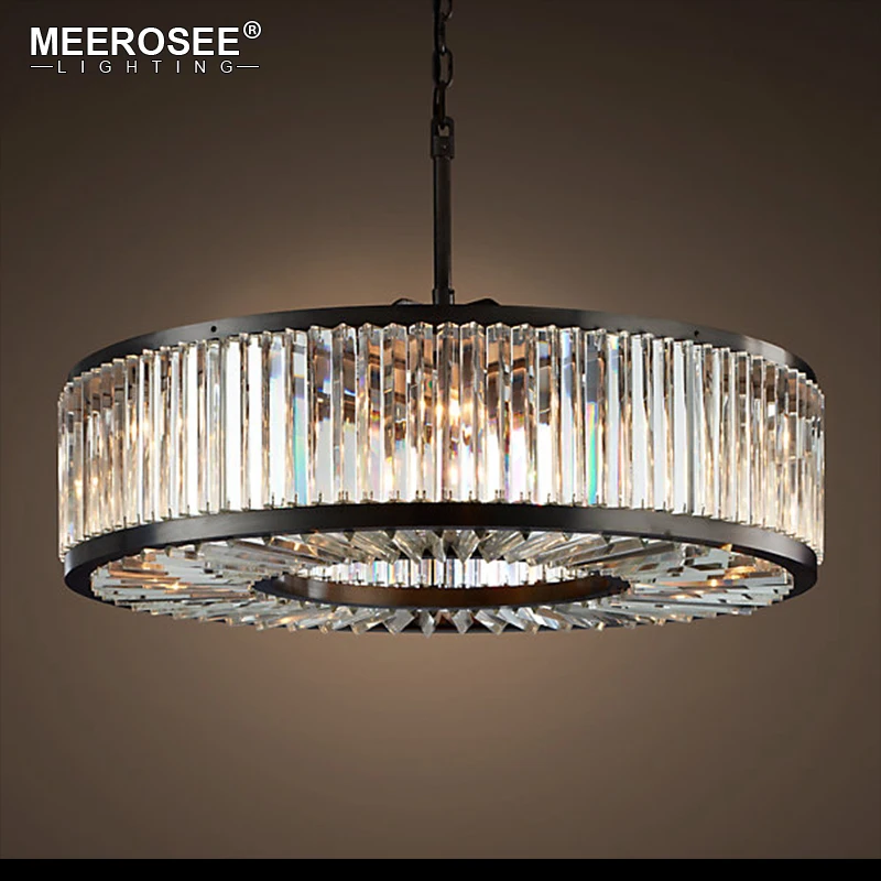 

Modern Crystal Chandelier Light Minimalist Creative Hollow Round Chandelier Lamp Fixture Vintage Style for Household Living Room