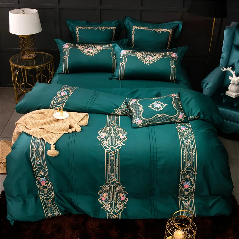 Us 115 42 42 Off 4pcs Luxury Royal Bedding Set Egyptian Cotton Embroideried Bed Set Duvet Cover Double King Queen Size Bedsheet Set In Bedding Sets